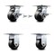Service Caster 4 Inch Phenolic Caster Brakes/Swivel Locks and 2 Rigid, 2PK SCC-35S420-PHB-SLB-BSL-2-R-2 - alternate 1